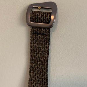 Bison Designs Unisex Brown & Tan Belt with Gunmetal Buckle.